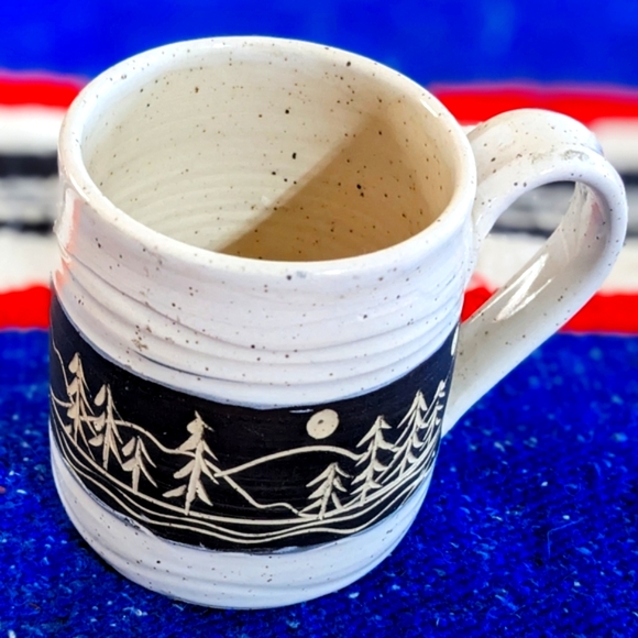 HANDMADE Ceramic Mug | "Mountains " Unique Art Glazed Pottery - Picture 6 of 6